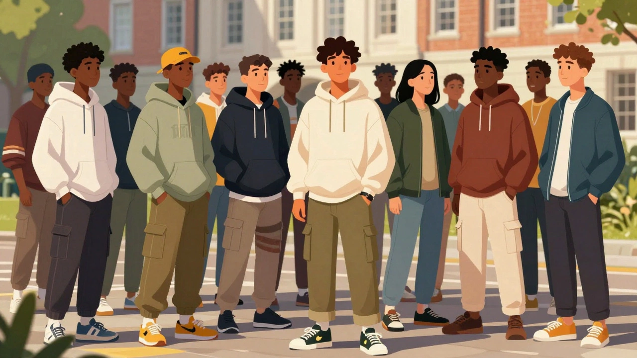 Students showing off streetwear fits at an Irish university