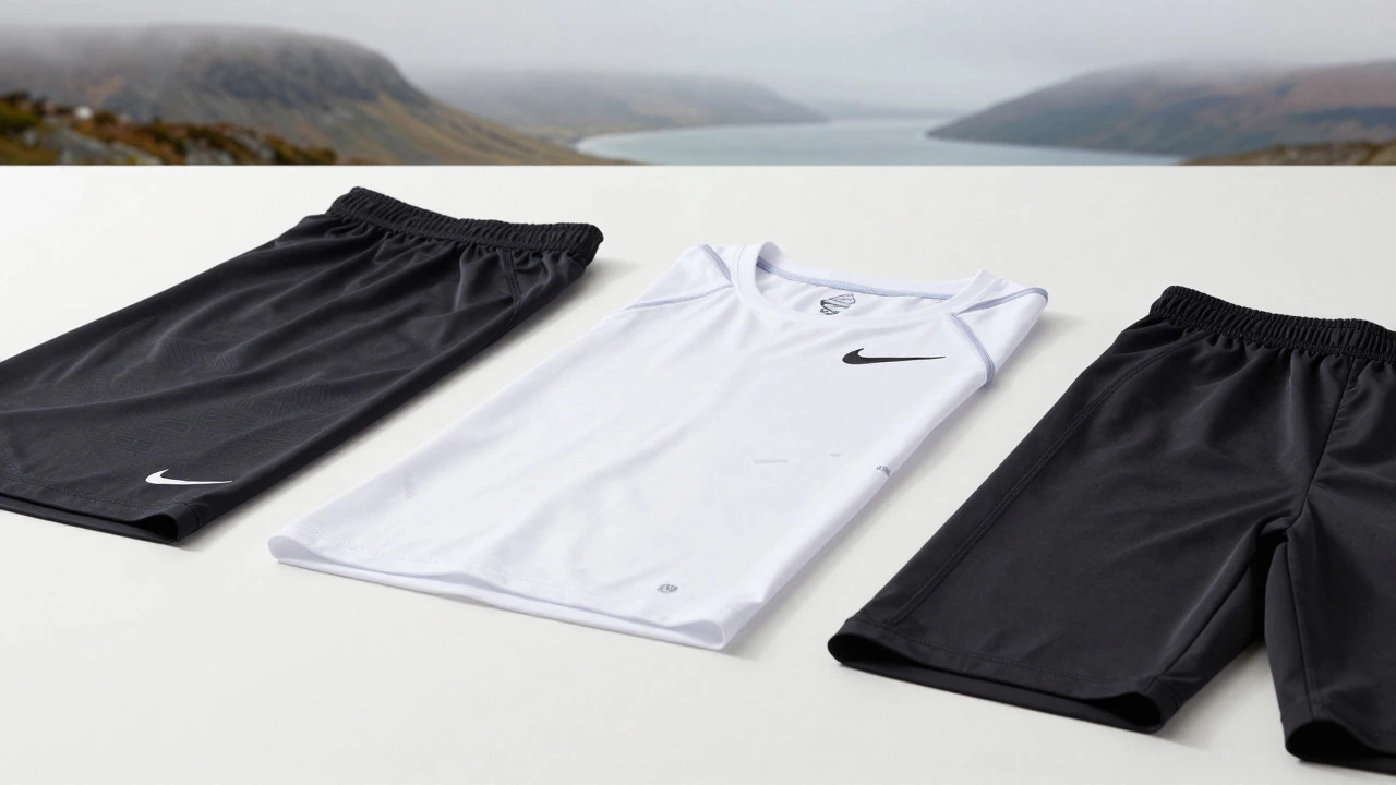 Close-up of Nike technical sports apparel showing fabric details