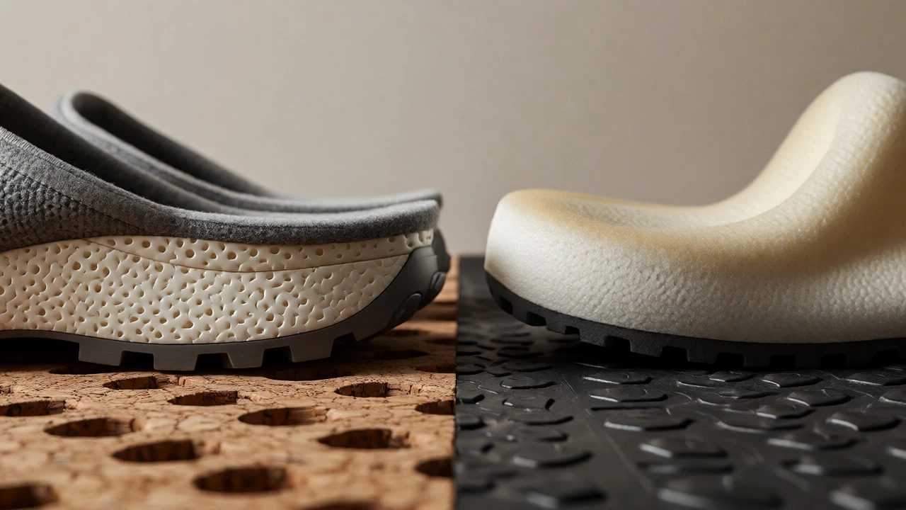 Comparison of firm supportive slippers versus soft compressible foam slippers.